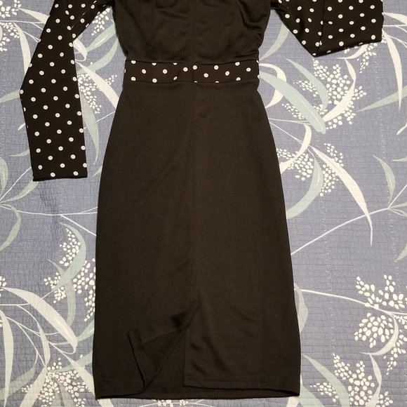 YIZOO Black Polka Dot Dress - Size: Medium - Picture 5 of 6